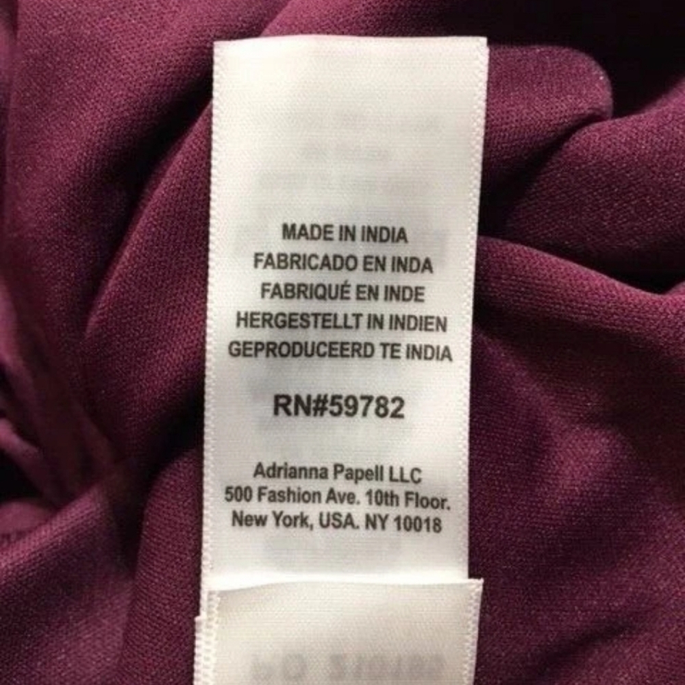 Adrianna Papell Beaded Long Blouson Dress Cassis 8 NWT - Picture 13 of 16